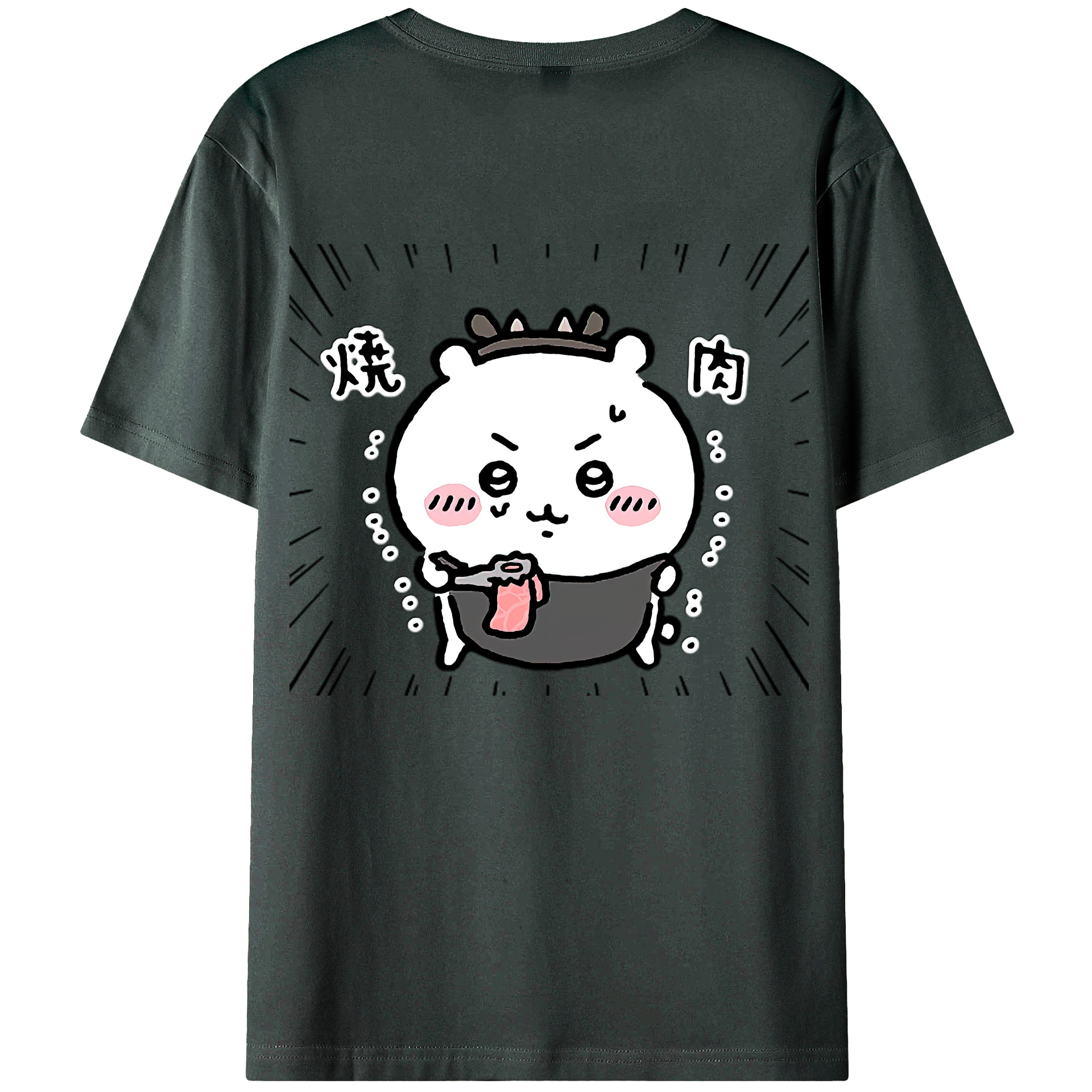 （画像用） ちいかわ ちいかわ Chii-kawa chiikawa 綿100％ メンズ半袖Tシャツ（バックプリント） 通気性